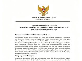 BPK RI: Realisasi Belanja Pemeliharaan pada Dinas Lingkungan Hidup Aceh Jaya Belum Sesuai Ketentuan